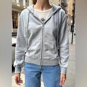 Brandy Melville grey zip Christy hoodie
